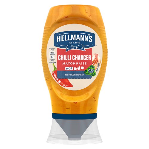 Hellmanns Mayonnaise Squeezy Chilli Charger 8x250ml pack shot