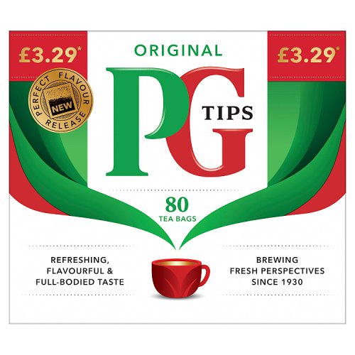 Pg Tips Tea Bags Original 80's PMP £3.29 pack shot