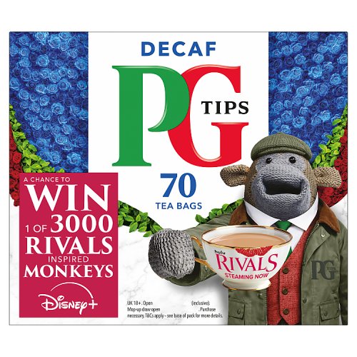 Pg Tips Tea Bags Decaffeinated 70's pack shot