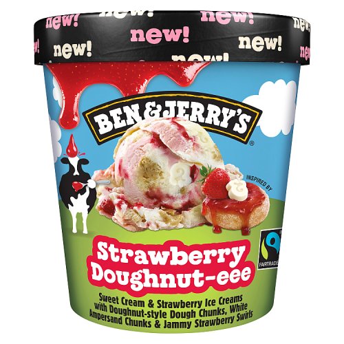 BEN & JERRYS STRAWBERRY DOUGHNUT-EE pack shot