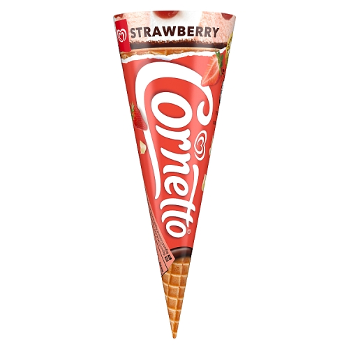 Cornetto Strawberry Ice Cream Cone 120ml pack shot