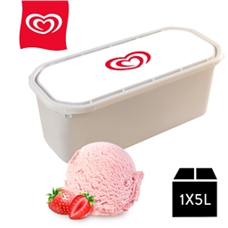 Walls Strawberry Scooping Ice Cream 5Ltr pack shot