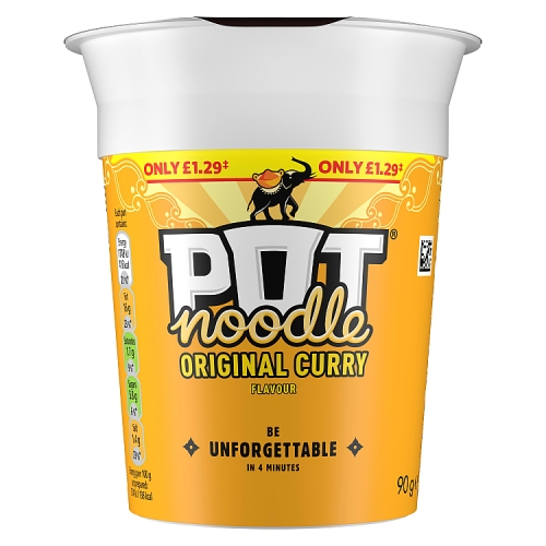 Pot Noodle Curry 90g PMP pack shot