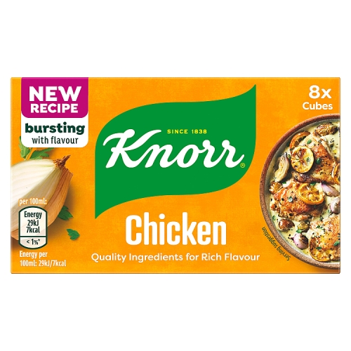 Knorr Stock Cubes 8S Chicken 12x80g pack shot