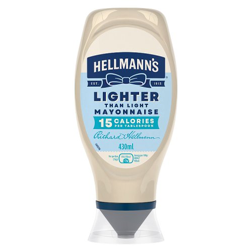 Hellmanns Ex Light Mayo Squeezy 430ml pack shot