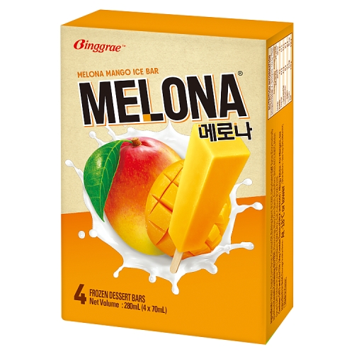 Melona Mango Flavoured Ice Bar 4s pack shot