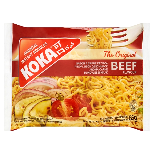 Koka Beef Instant Noodles 85g pack shot