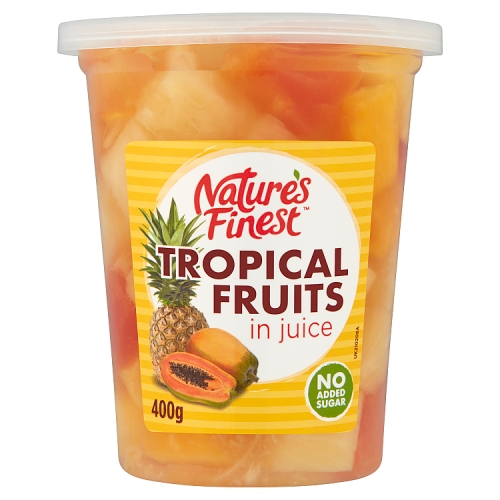 Natures Finest Tropical Fruit in Juice Tub 400g pack shot