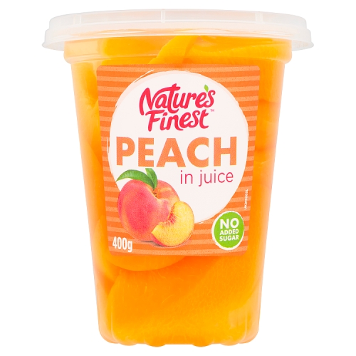 Natures Finest Peach Slices in Juice Tub 400g pack shot