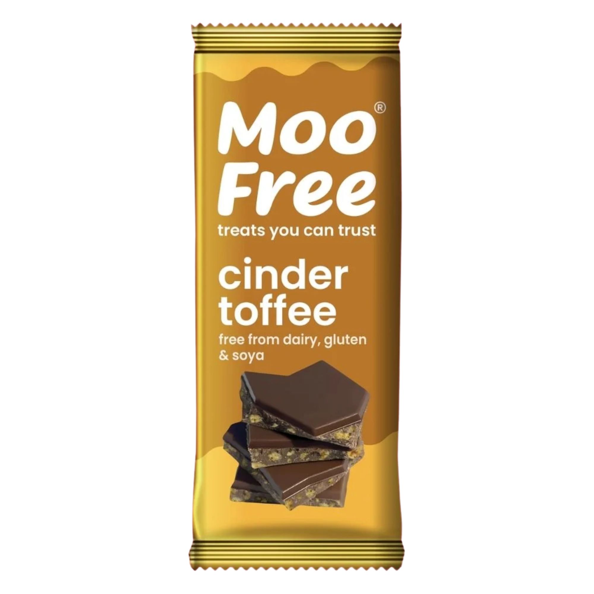 Moo Free Cinder Toffee Bar 80g pack shot