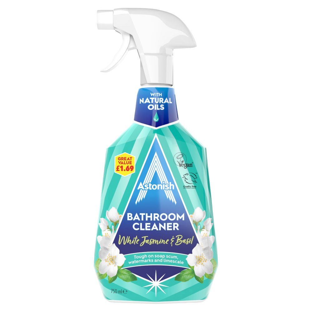 Astonish Cleaner Bathroom White Jasmine & Basil 6pk (6 x 750ml) PMP pack shot