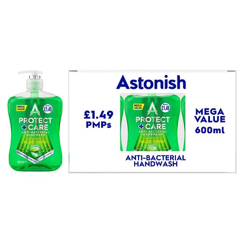 Astonish 6x600ml Hand Wash Aloe PMP £1.49 pack shot