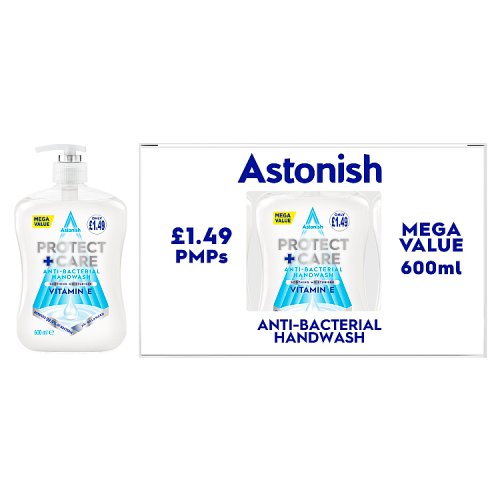 Astonish 6x600ml Hand Wash Vitamin E PMP £1.49 pack shot