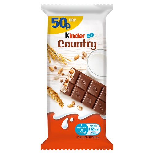 Kinder Chocolate Country Cereals 23.5g PM 50p pack shot